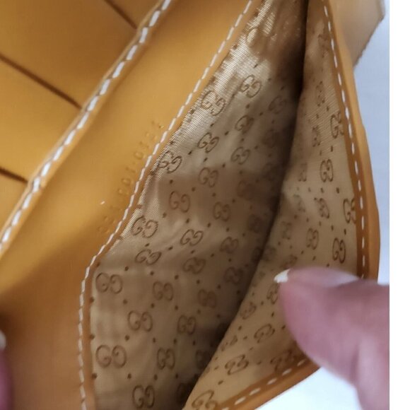 Gucci Wallet Bifold Long Envelope Checkbook Passport Beige Tan Vintage Authentic - Picture 7 of 12